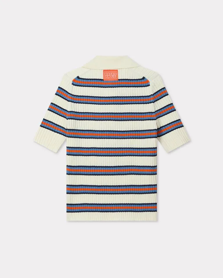 Kenzo Striped Knitted Polo