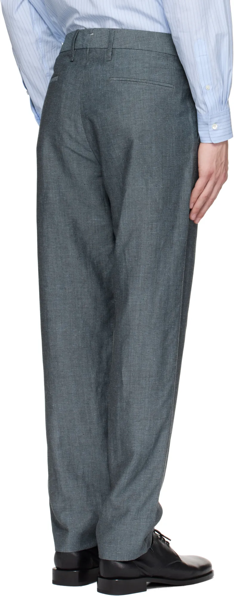 Blue Evan Wool-Blend Trousers