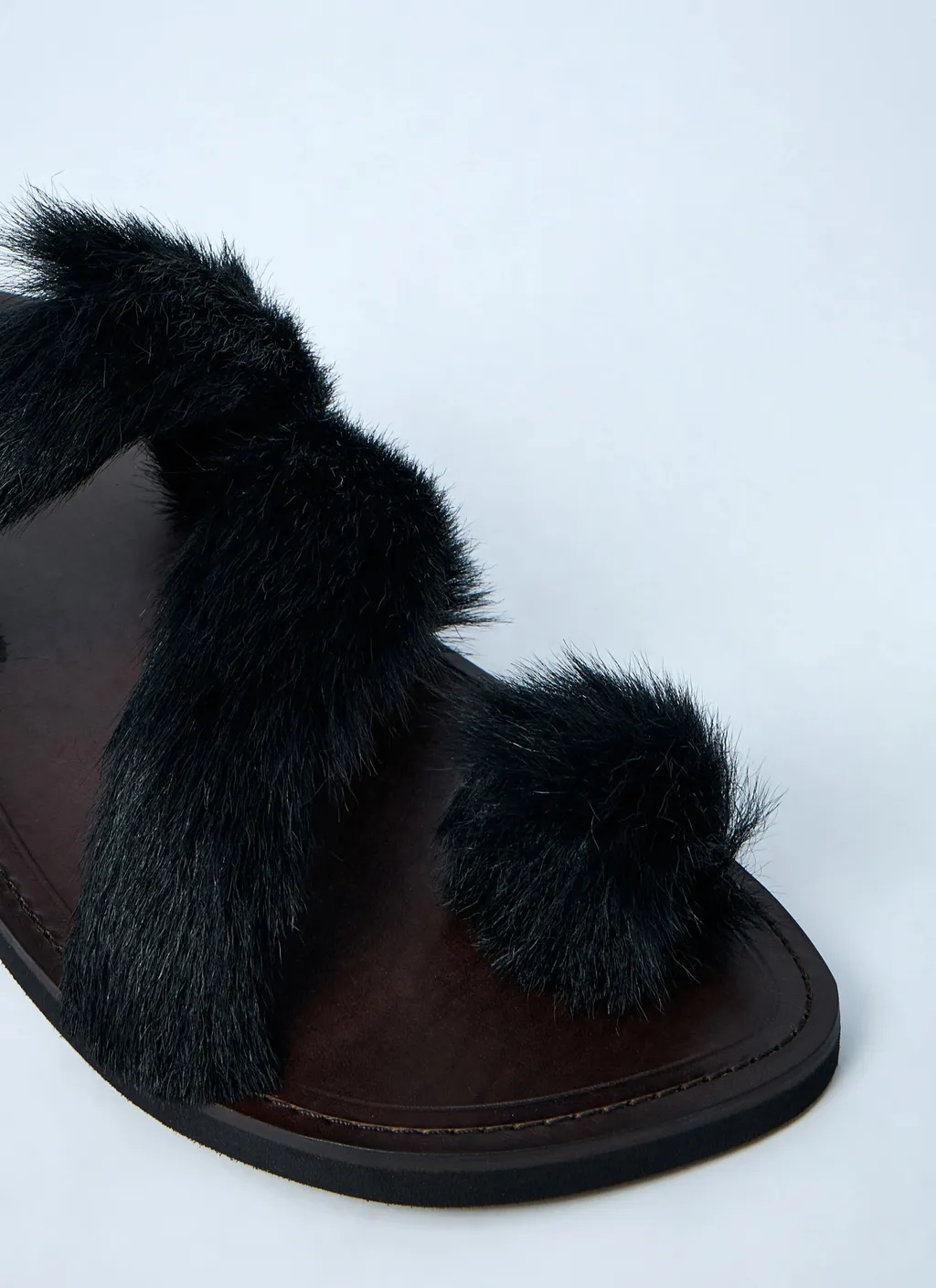 Dries Van Noten Shearling Square-Toe Sandals
