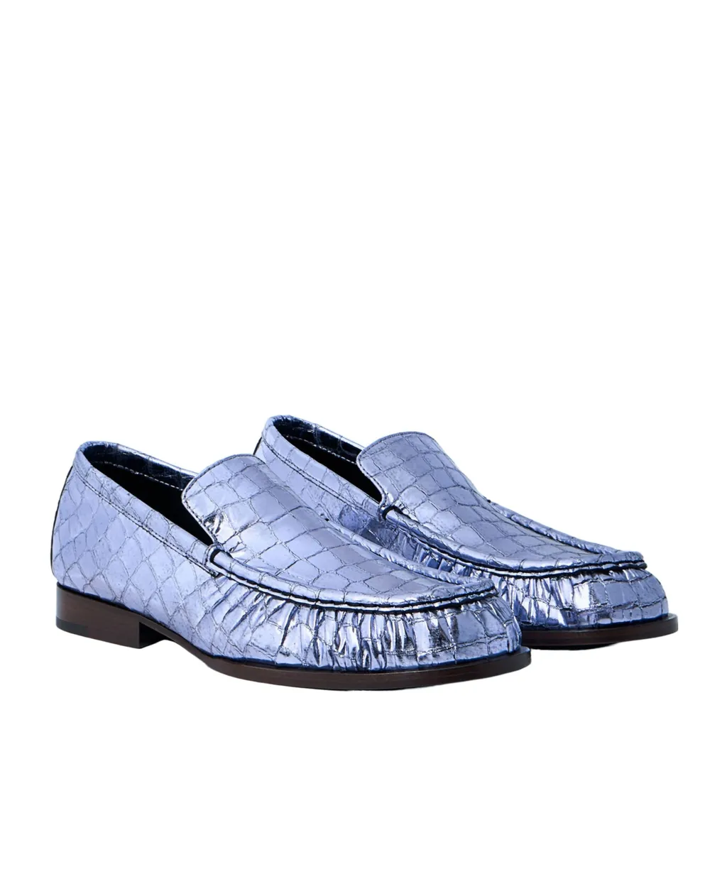 Dries Van Noten Embossed Round Toe Loafers