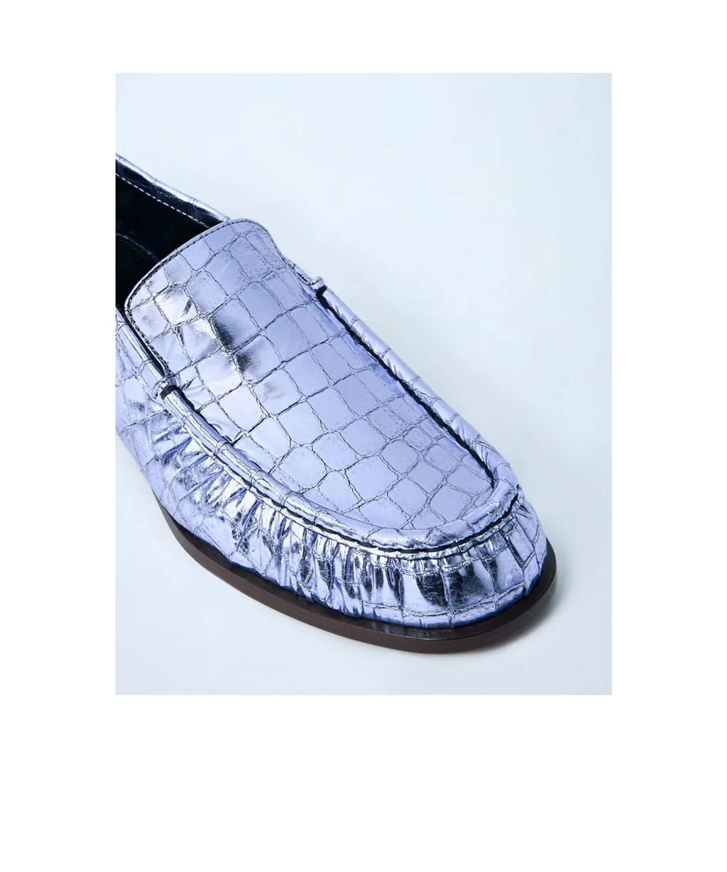 Dries Van Noten Embossed Round Toe Loafers