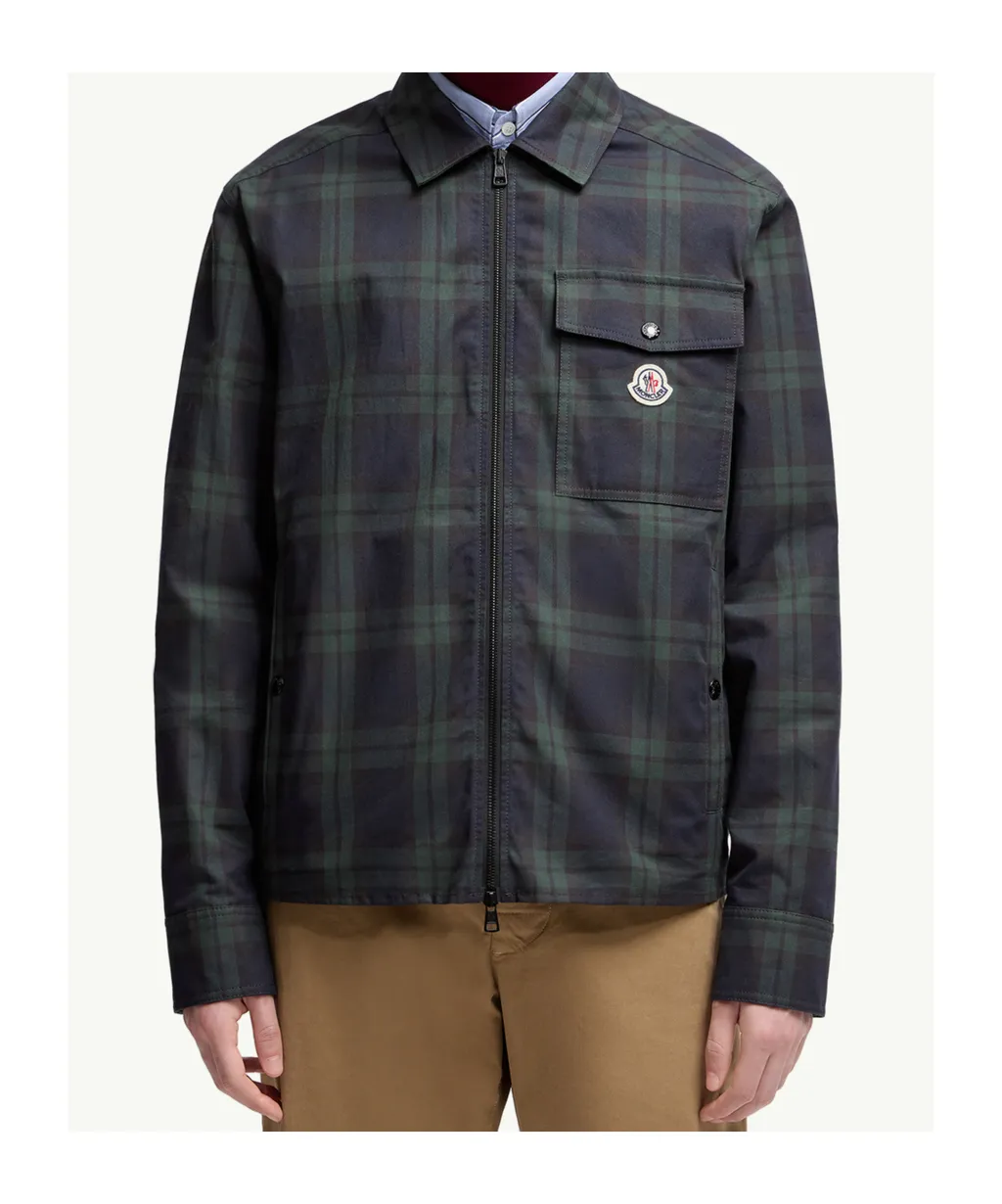 Moncler Checkered Collared Zip-Up Jacket