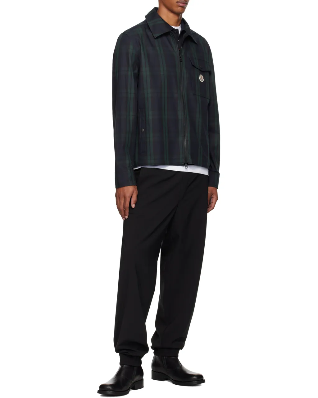 Moncler Checkered Collared Zip-Up Jacket