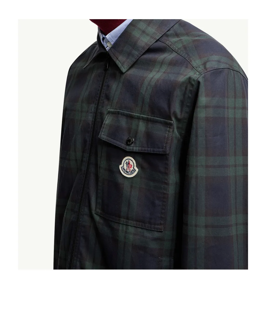 Moncler Checkered Collared Zip-Up Jacket