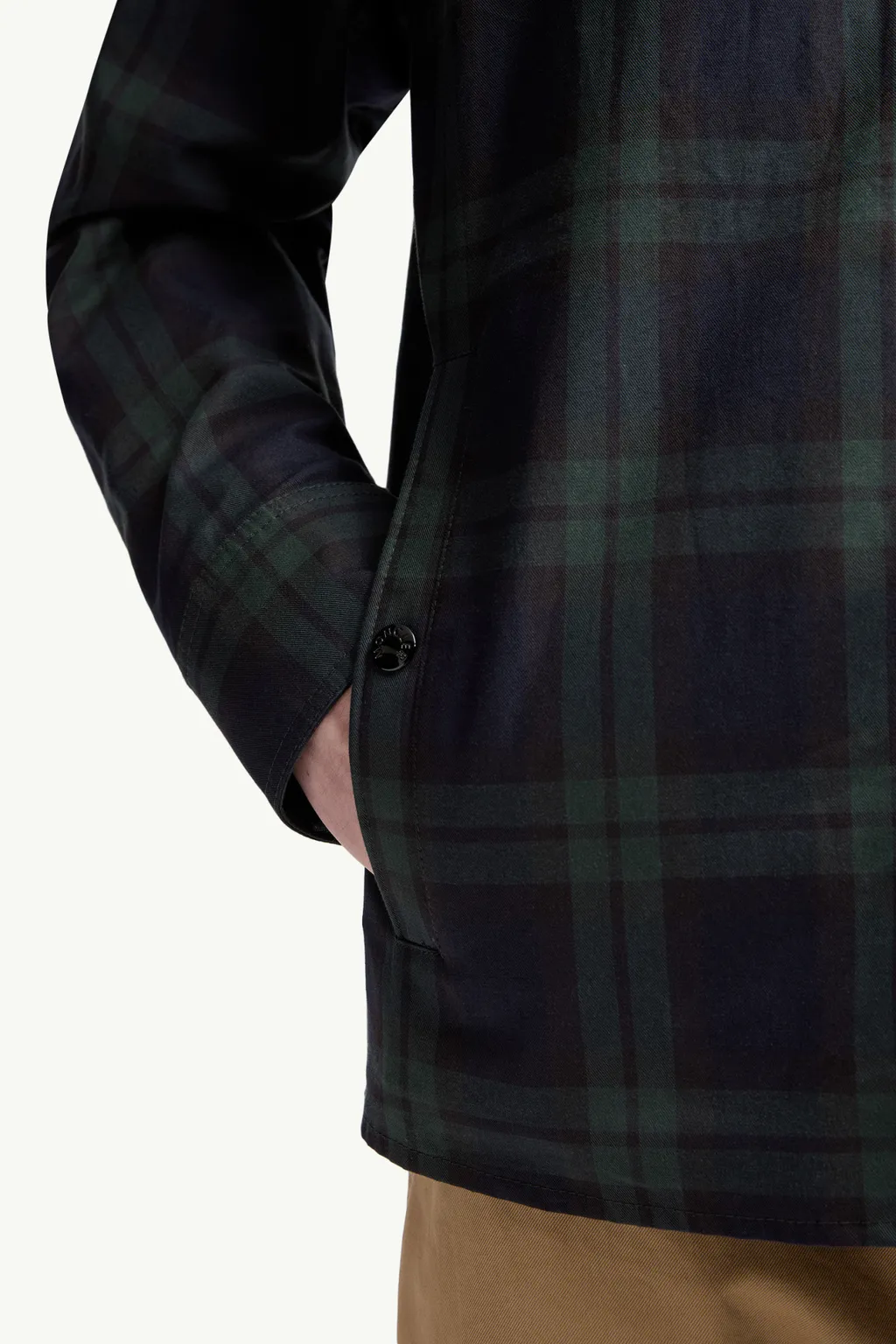 Moncler Checkered Collared Zip-Up Jacket