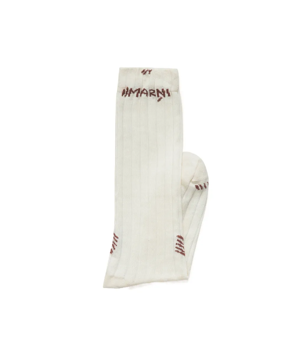 Marni Logo Mended Ribbed Socks