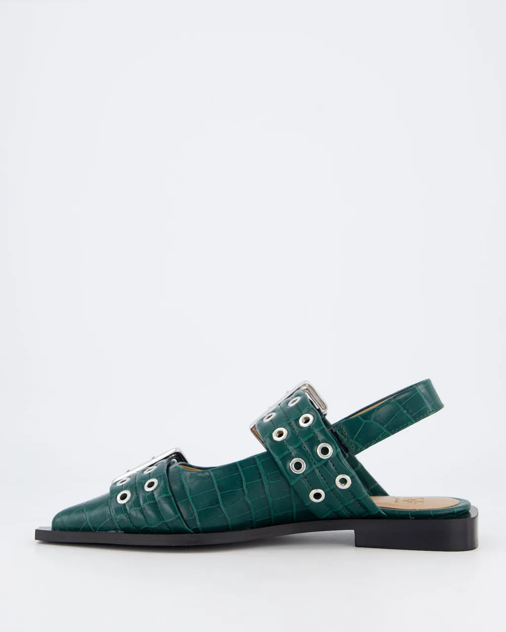 Double-Buckle Pointed Flat Pumps
