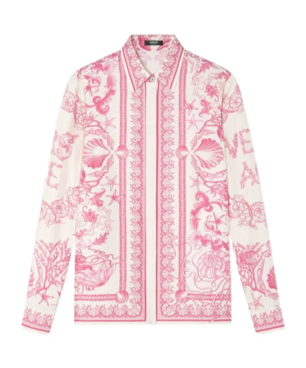 Versace Barocco Printed Long-Sleeved Shirt