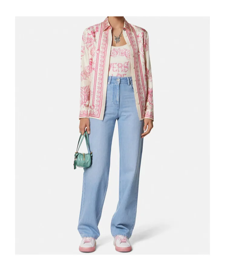 Versace Barocco Printed Long-Sleeved Shirt