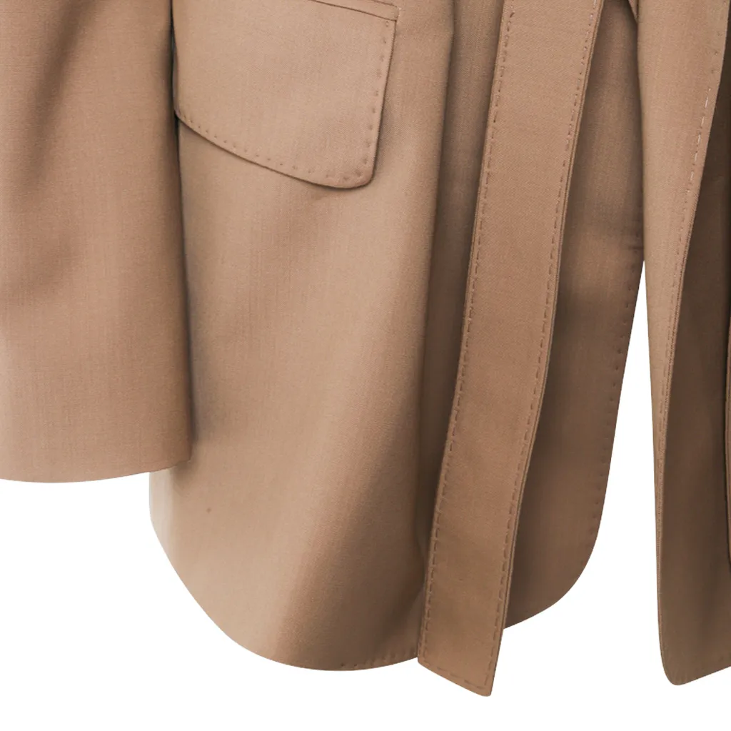 Belted Peak-Lapel Blazer