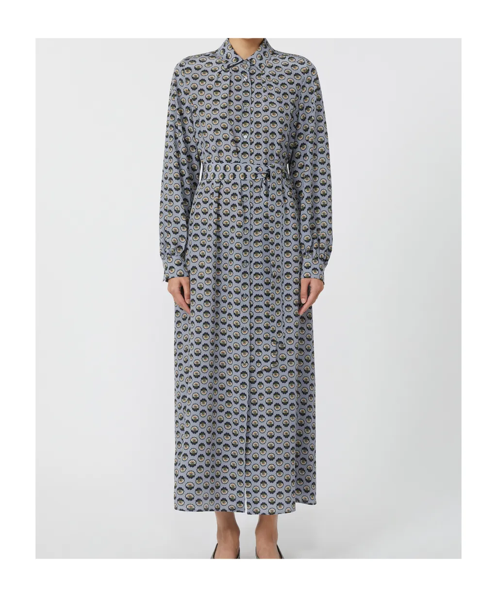 Printed Silk Shirt Dress