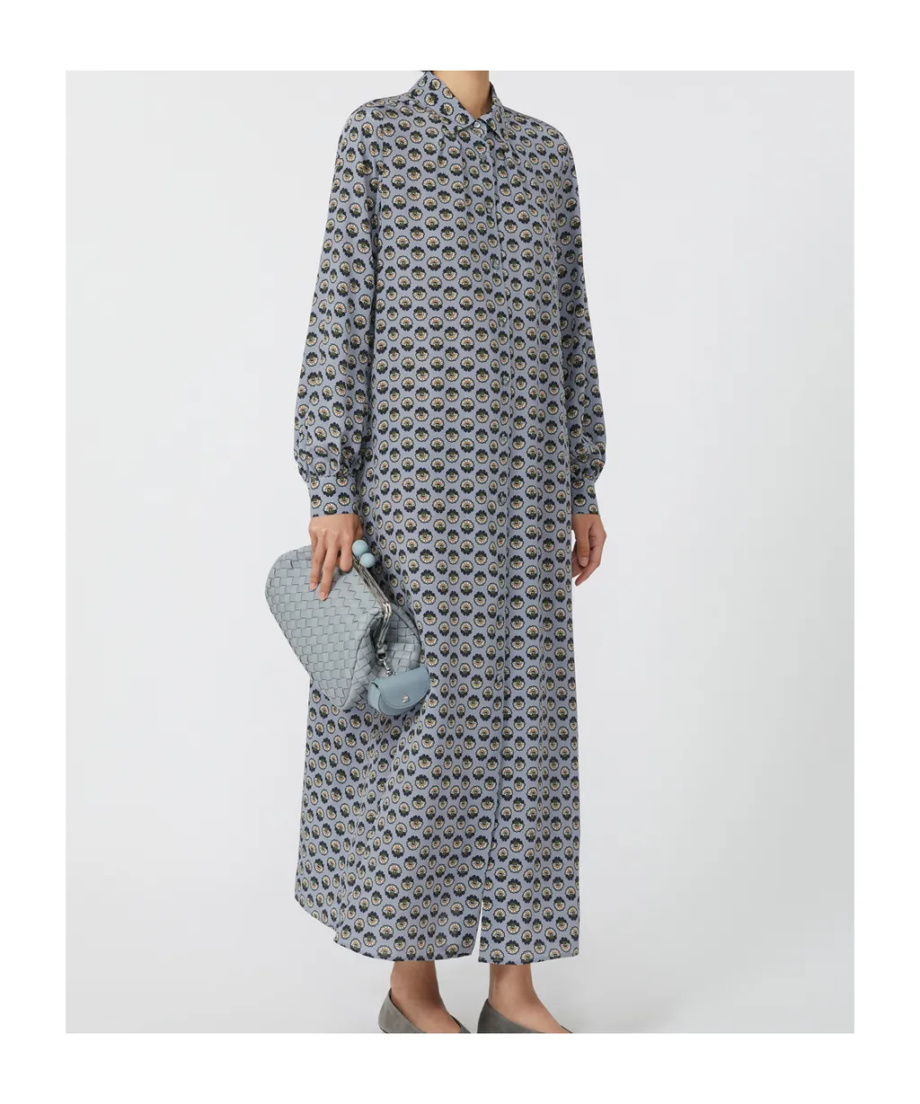 Printed Silk Shirt Dress