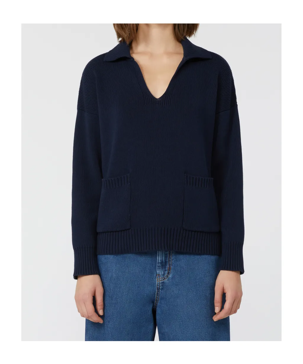Weekend Max Mara V-Neck Ribbed Polo Jumper