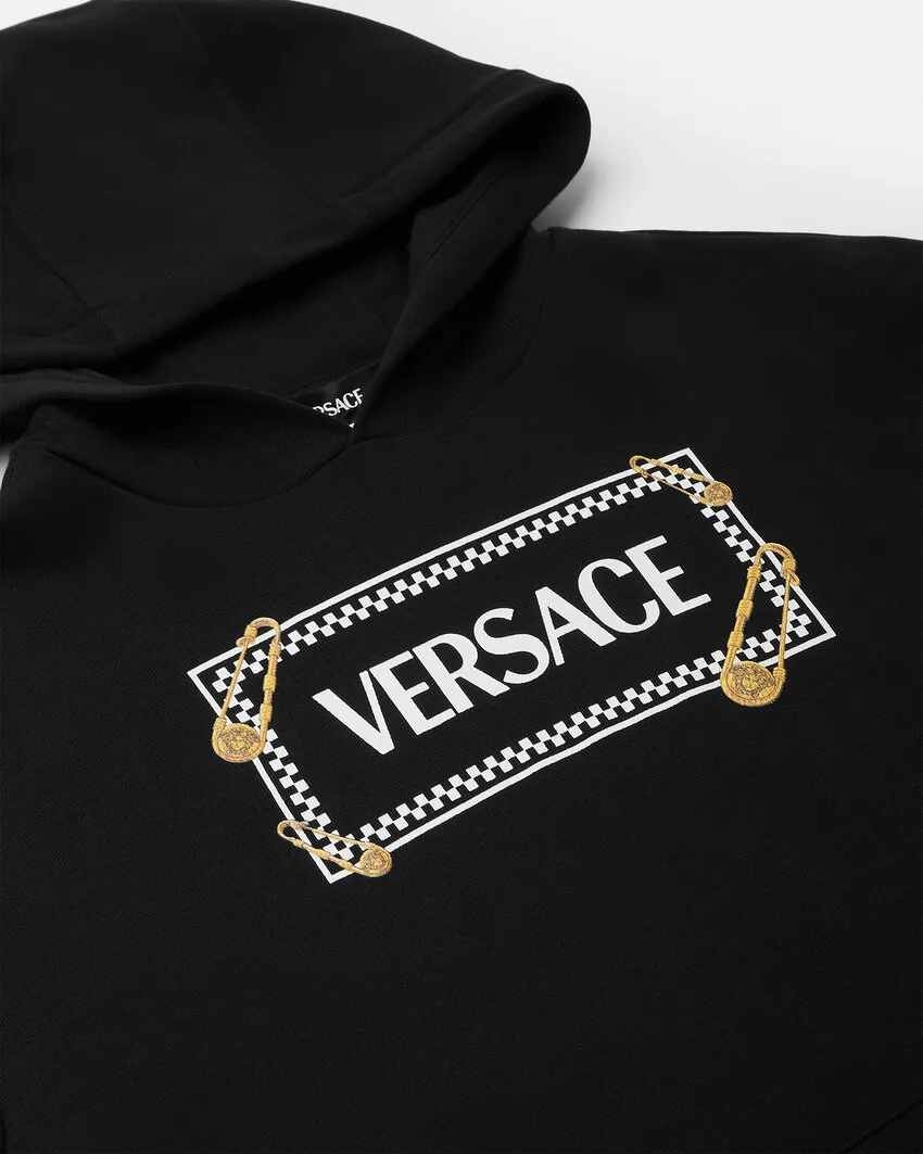 Versace Kids Safety Pin Logo Hoodie