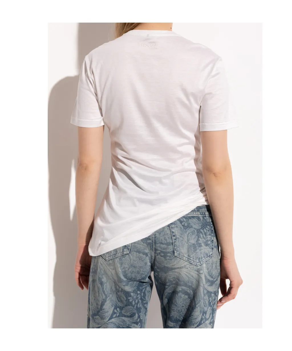 Versace Safety Pin Detailed Short-Sleeved Top
