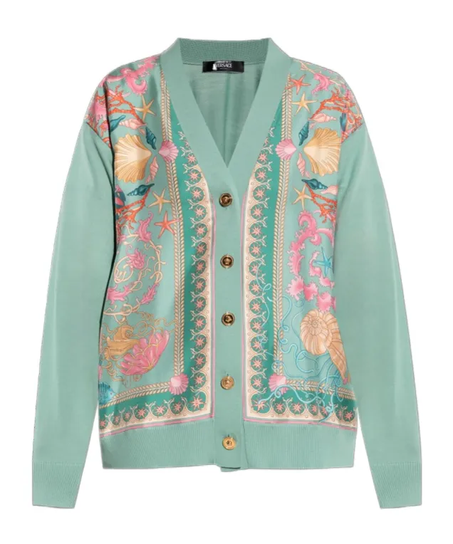 Versace Pattern-Printed Button-Up Cardigan