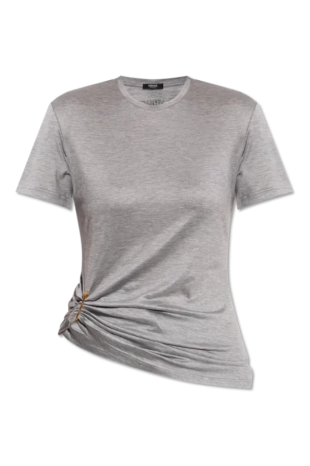 Versace Safety Pin Detailed Short-Sleeved Top