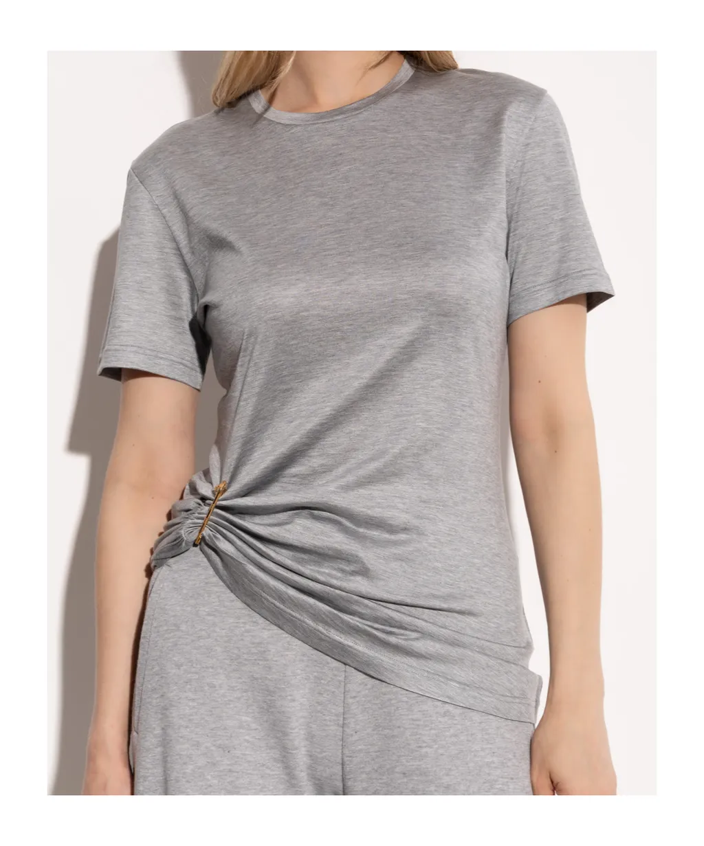 Versace Safety Pin Detailed Short-Sleeved Top