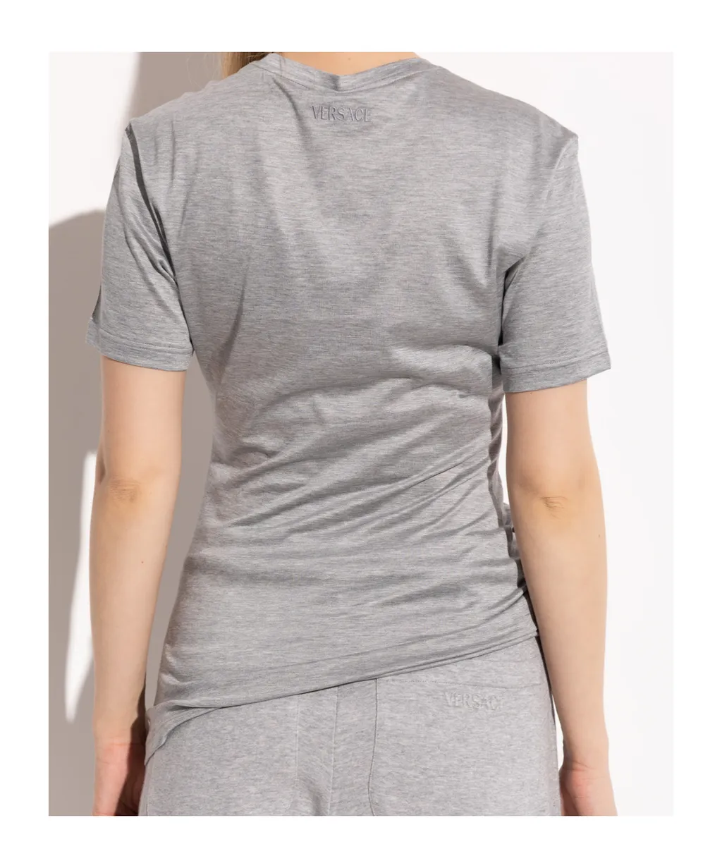 Versace Safety Pin Detailed Short-Sleeved Top
