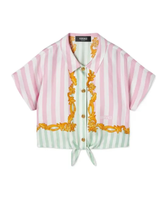 Versace Kids Barocco Pinstripe Shirt