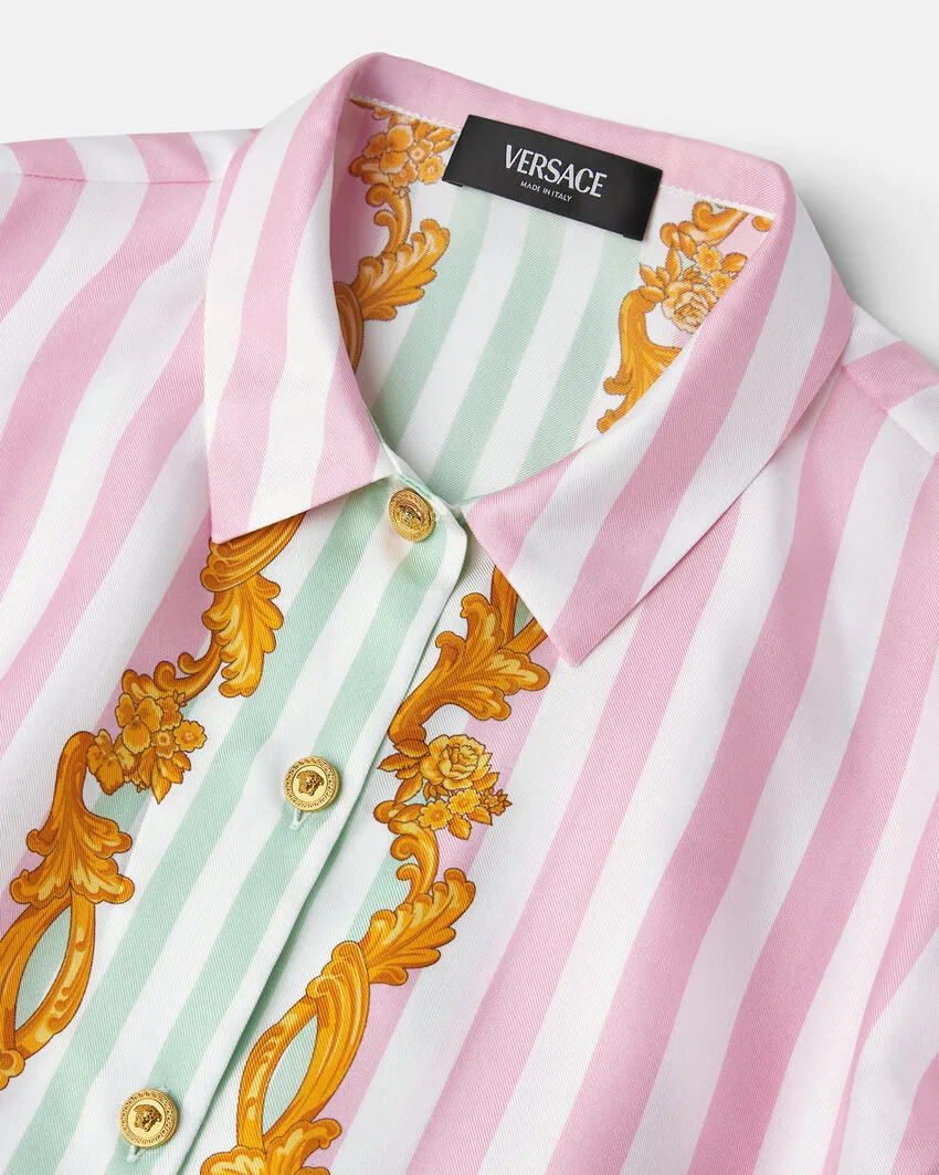 Versace Kids Barocco Pinstripe Shirt