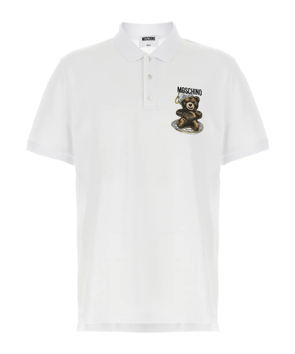 Moschino Logo Printed Press Polo Shirt