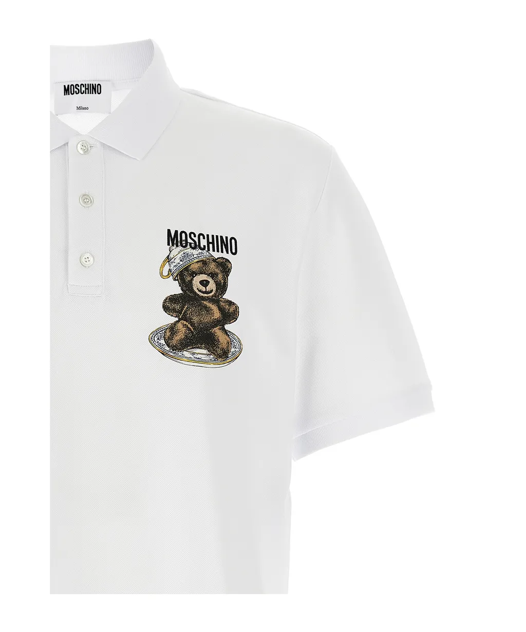 Moschino Logo Printed Press Polo Shirt