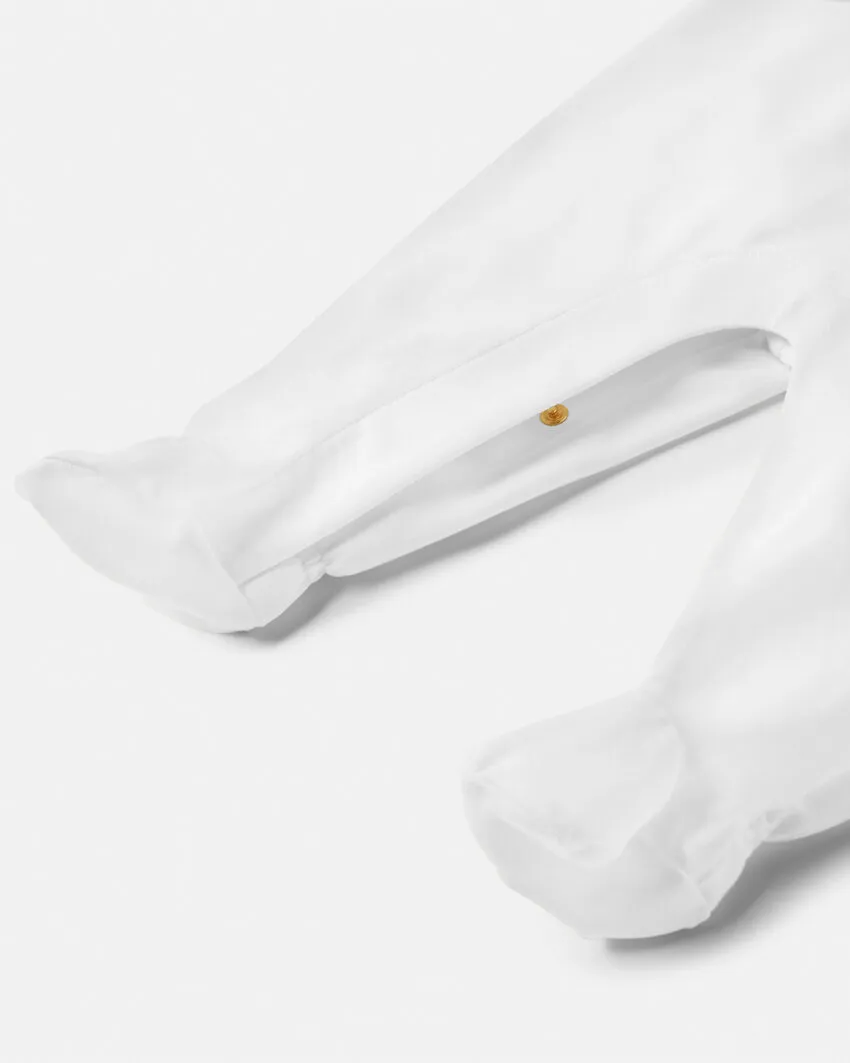 Versace Kids Safety Pin Logo Baby Sleepsuit
