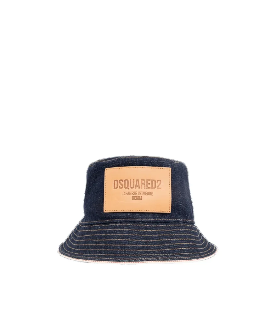 Dsquared2 Logo Patch Denim Bucket Hat
