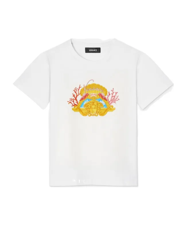 Versace Kids Studded Medusa Coral Kids T-Shirt