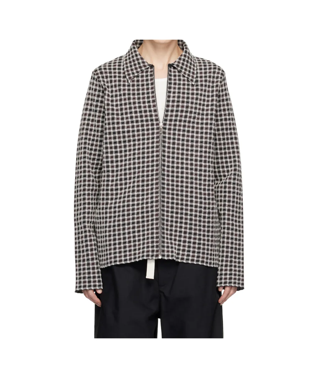 Wool Blend Zip-Up Shirt