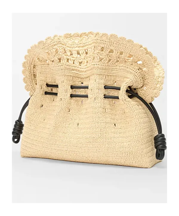Medium Flamenco Clutch In Raffia