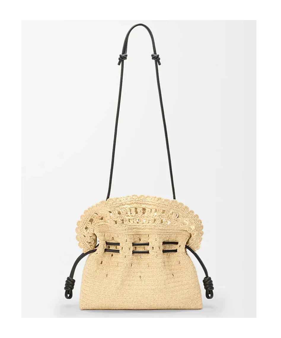 Medium Flamenco Clutch In Raffia