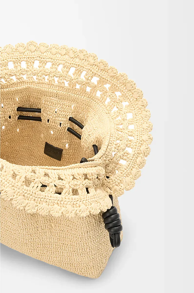 Medium Flamenco Clutch In Raffia