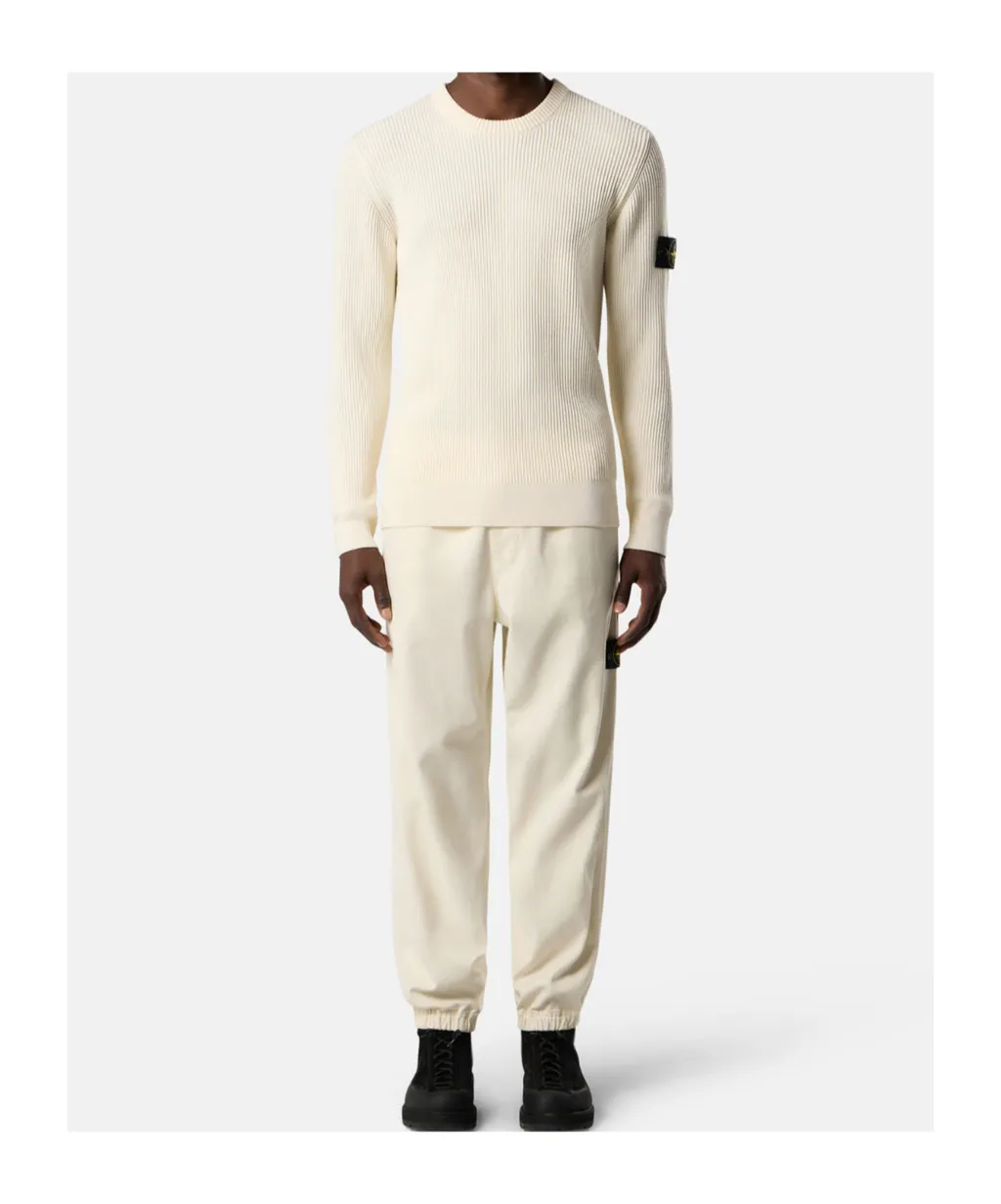 Stone Island Logo Patch Elasticated Hem Trousers