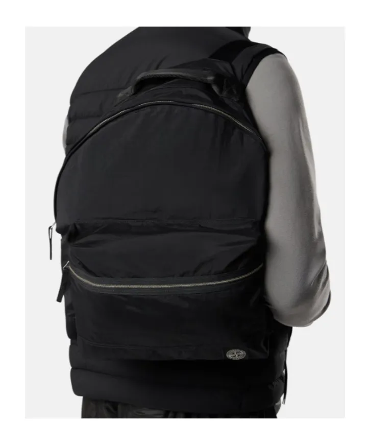 Stone Island Logo Patch Zipped Backpack