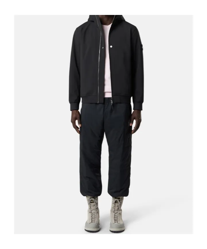 Stone Island Logo Patch Zip-Up Hooded Jacket