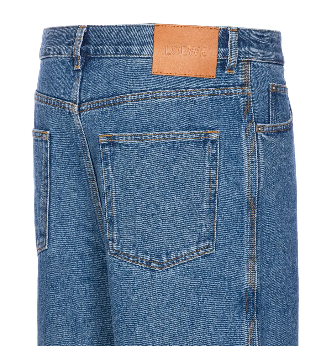Loewe Anagram-Embroidered Straight-Leg Jeans