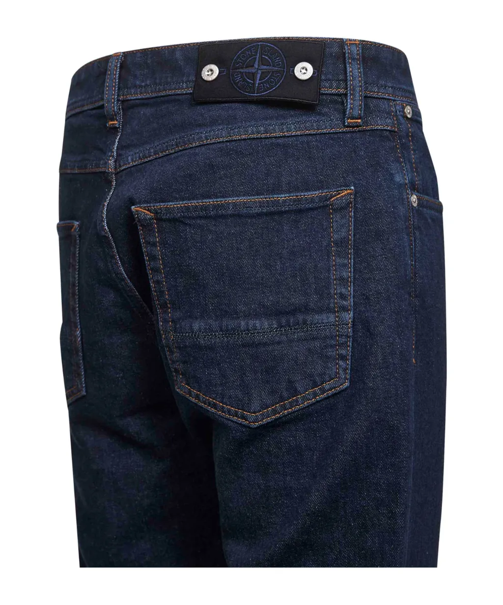 Stone Island Logo Patch Slim-Fit Jeans