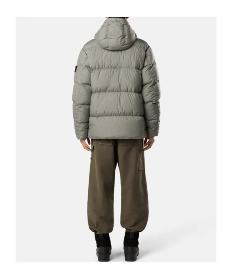 Stone Island Logo Patch Zip-Up Hooded Jacket