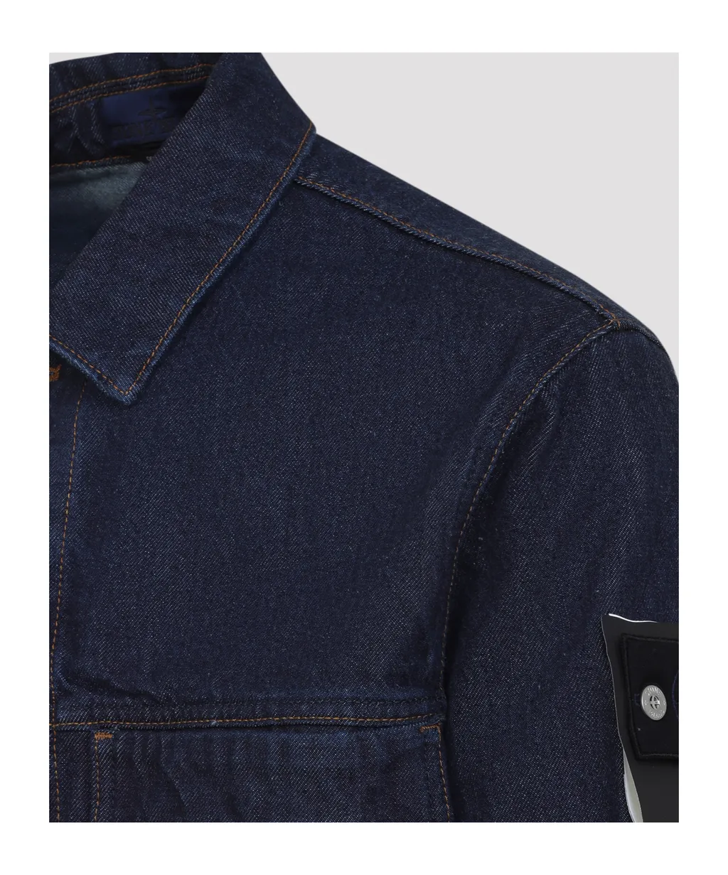 Stone Island Logo Patch Denim Jacket