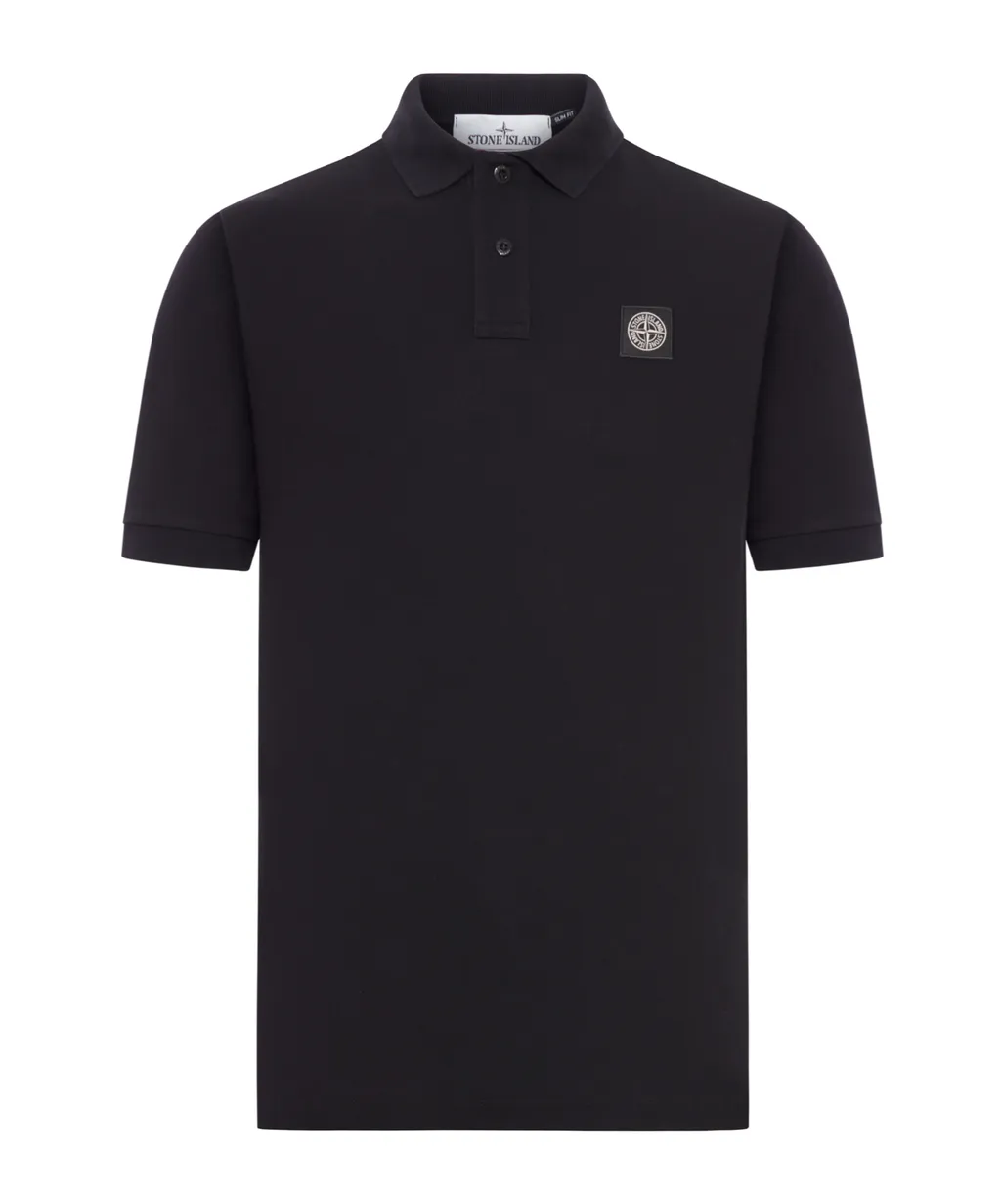Stone Island Logo Patch Short-Sleeved Polo Shirt