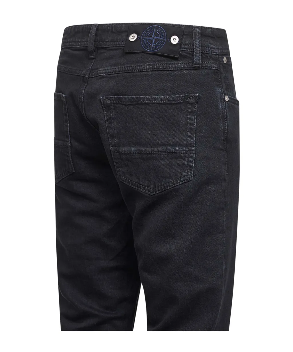 Stone Island Logo Patch Straight-Leg Jeans