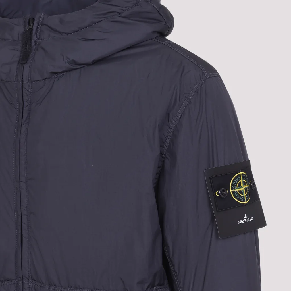 Stone Island Logo Patch Zip-Up Hooded Jacket