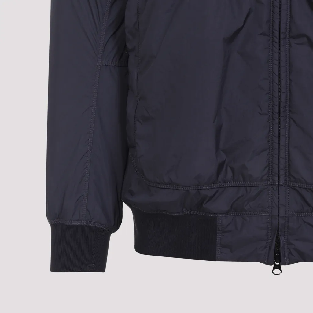 Stone Island Logo Patch Zip-Up Hooded Jacket