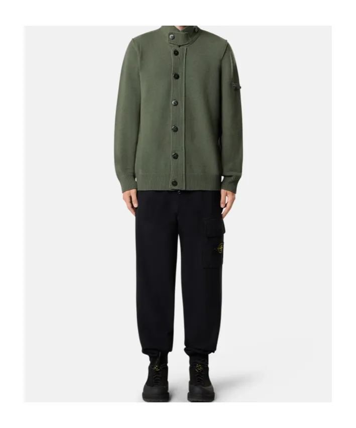 Stone Island Logo Patch Tapered Leg Pants