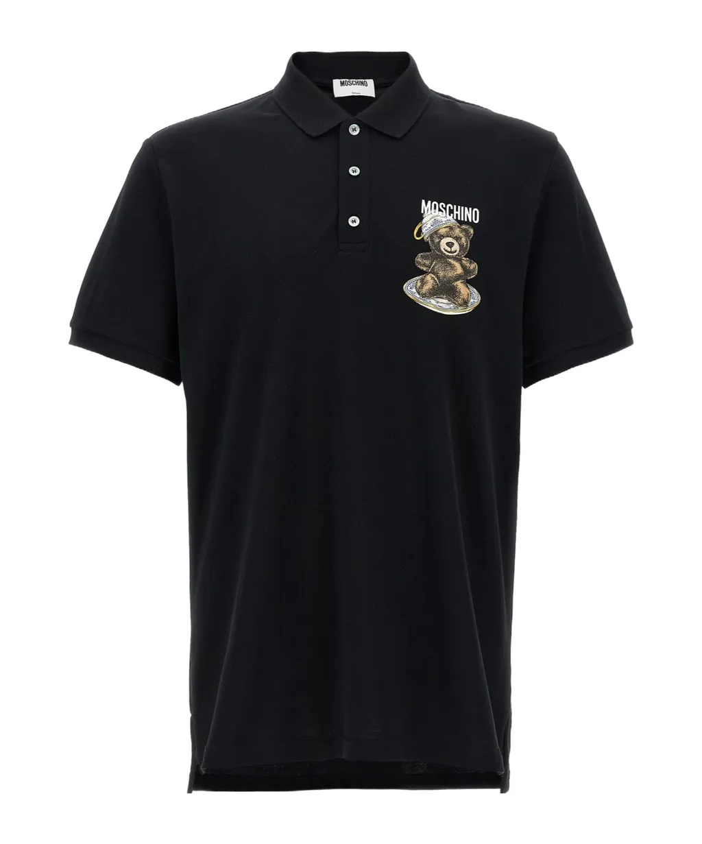 Moschino Logo Printed Press Polo Shirt
