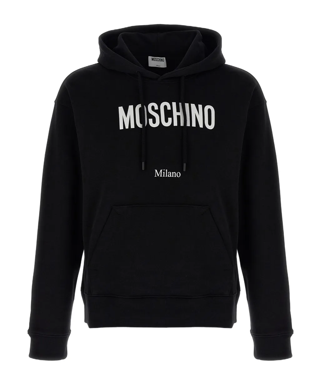 Moschino Logo Print Drawstring Hoodie