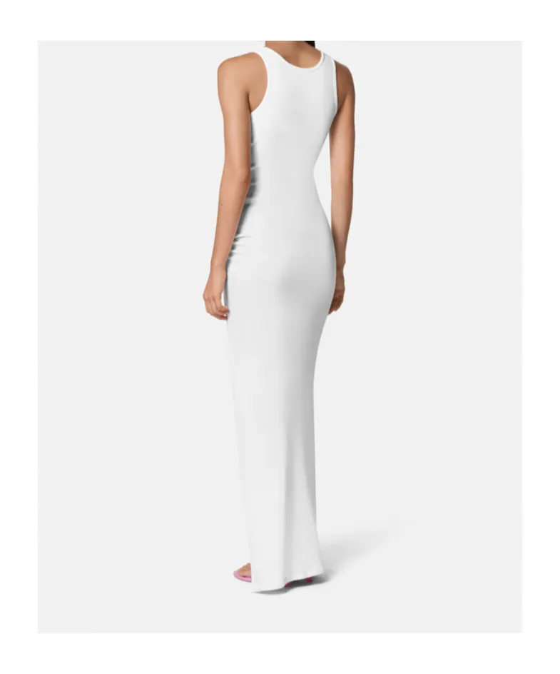 Versace Front Slit Ribbed Dress