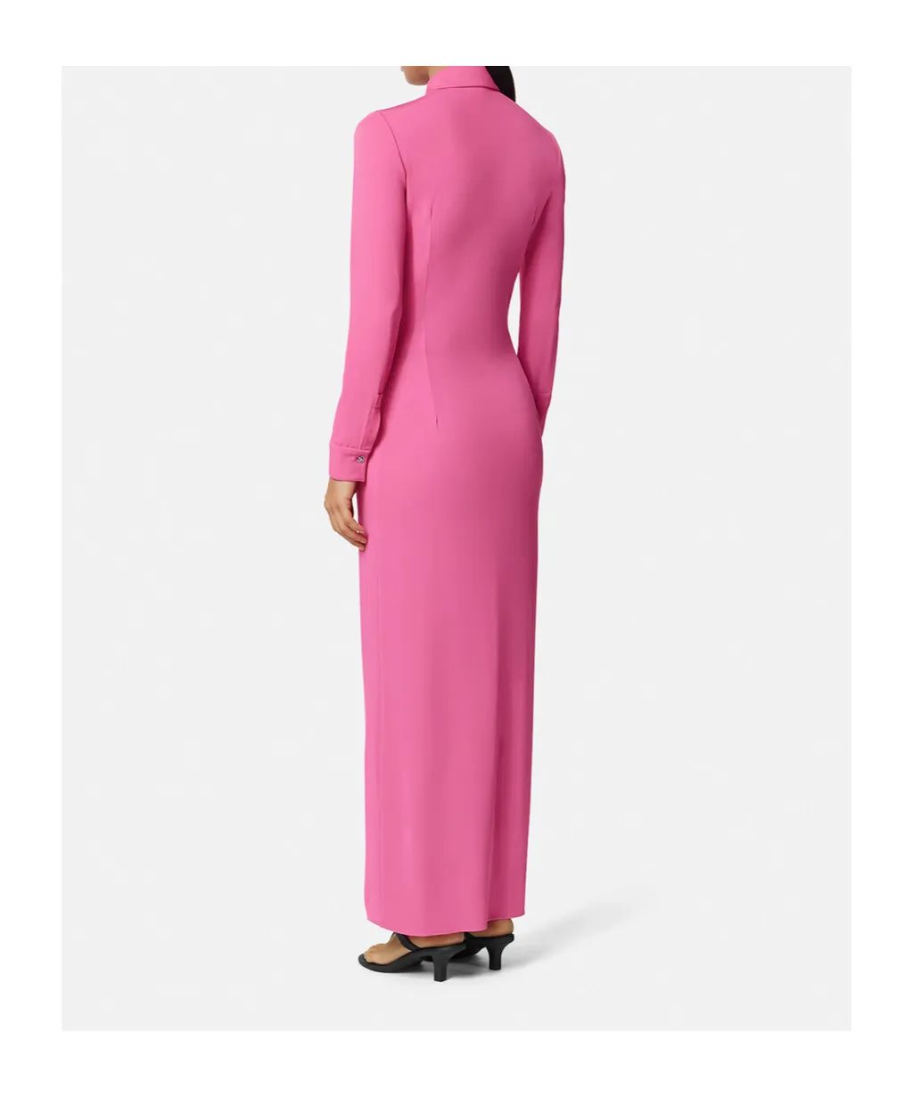 Versace Collared Long-Sleeved Shirt Dress